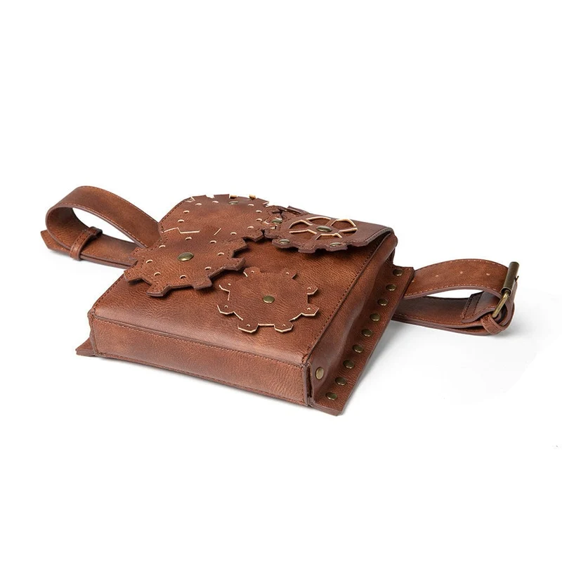 Unisex Steampunk Gear Square Gürteltasche