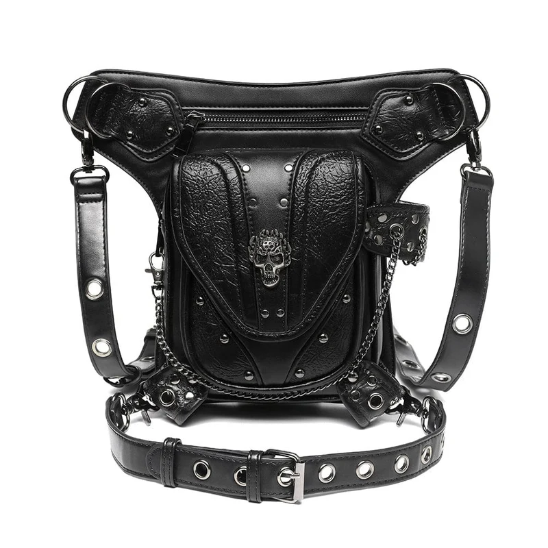 Unisex-Steampunk-Schädel verzierte Mini-Tasche