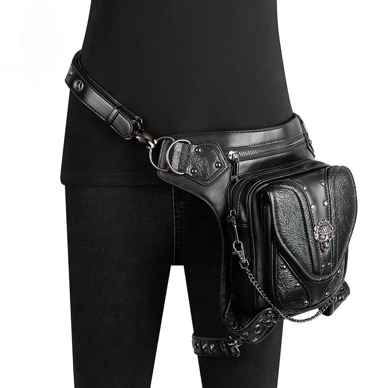 Unisex-Steampunk-Schädel verzierte Mini-Tasche