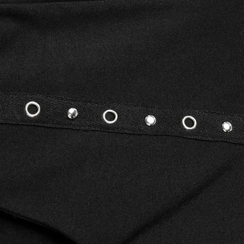 Punk-Ösen-Leggings für Damen mit Beinwärmern aus Kunstleder