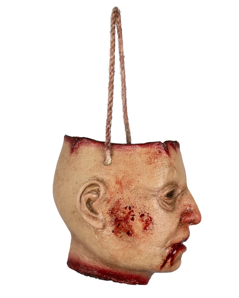 Blutiger abgetrennter Kopf als Tasche