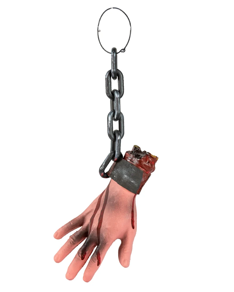 Abgetrennte Hand mit Folterkette 39cm