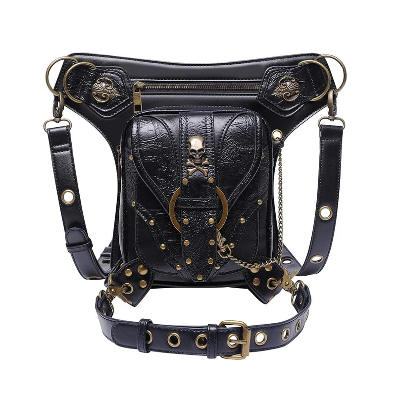 Unisex Steampunk Totenkopf Gürteltasche
