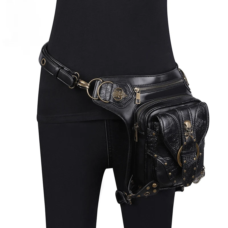 Unisex Steampunk Totenkopf Gürteltasche