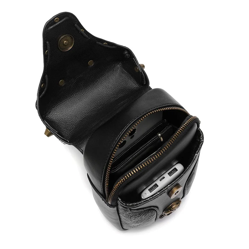 Unisex-Steampunk-Schädel verzierte Mini-Tasche