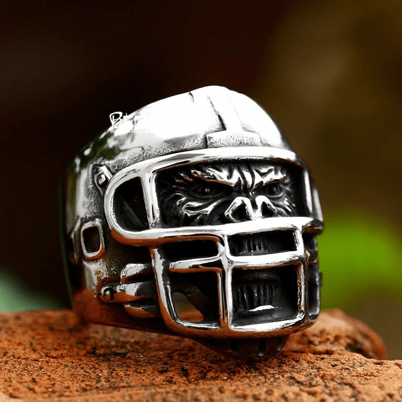 Herren Punk Helm Gorilla Ring