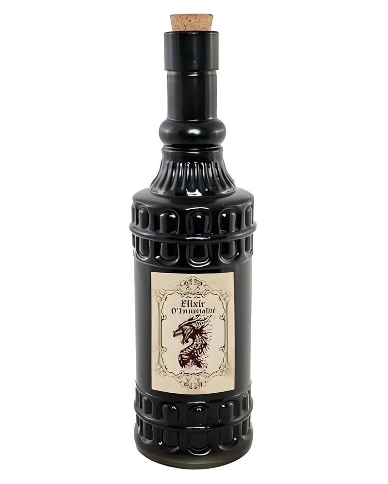 Schwarze "Drachen Elixir" Zaubertrankflasche 23cm