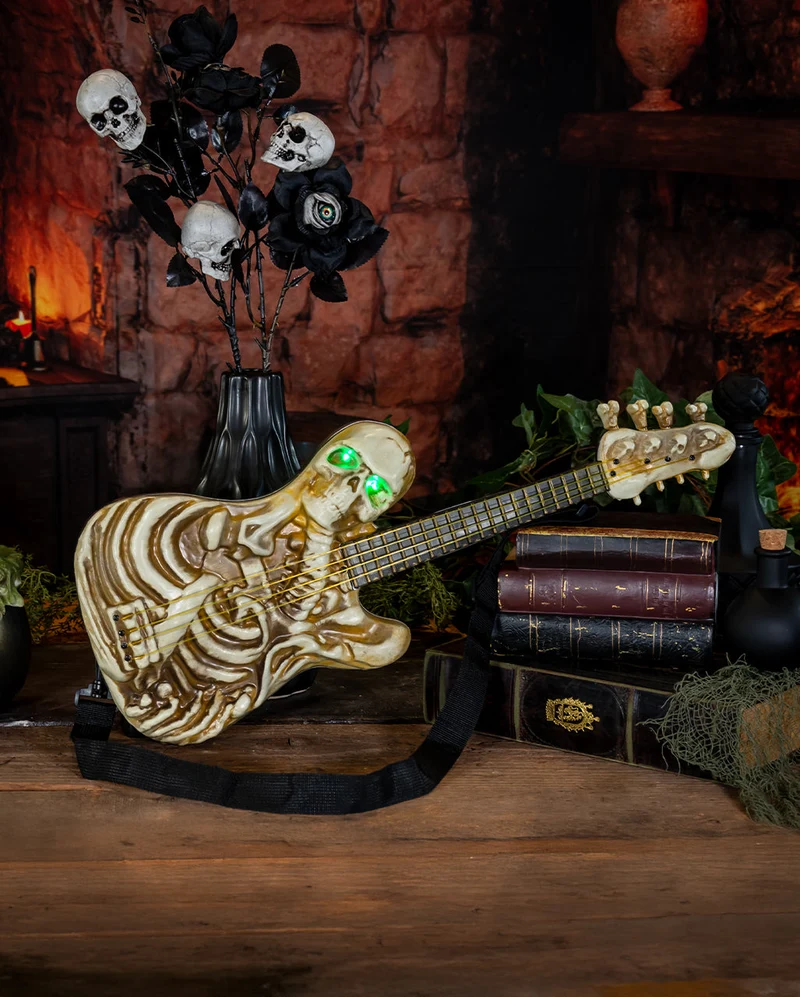 Skelett Gitarre mit Licht & Sound 58cm