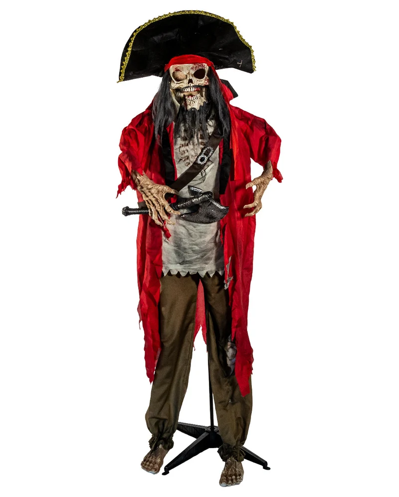 Gruseliger Skelett Pirat Halloween Animatronic 190cm