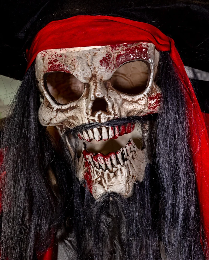 Gruseliger Skelett Pirat Halloween Animatronic 190cm