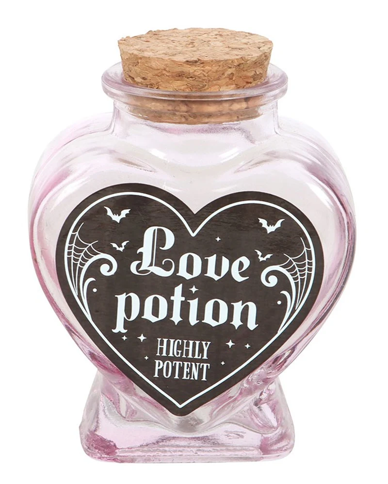 Herzförmige "Love Potion" Zaubertrankflasche 8cm