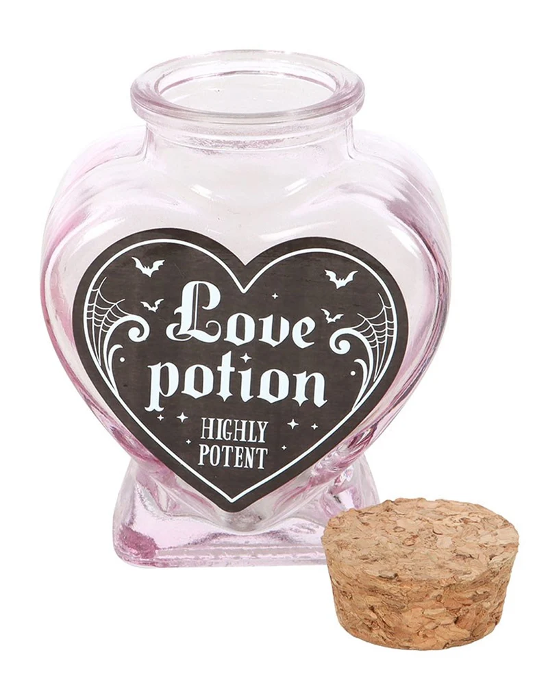 Herzförmige "Love Potion" Zaubertrankflasche 8cm