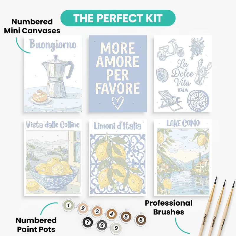 La Dolce Vita Italia Collection - Mini Paint by Numbers Set