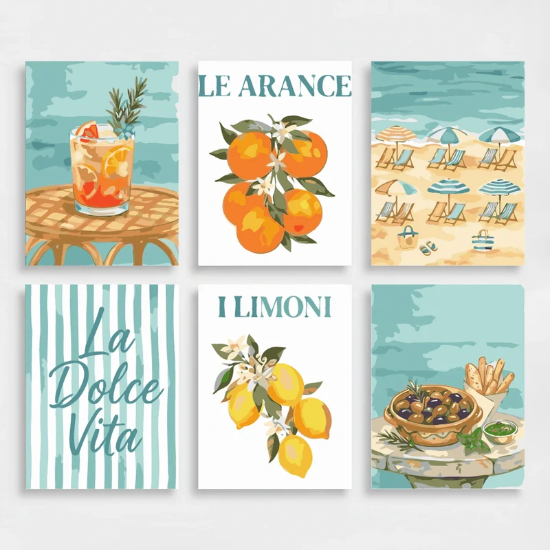 La Dolce Vita Italian Summer - Mini Paint by Numbers Set