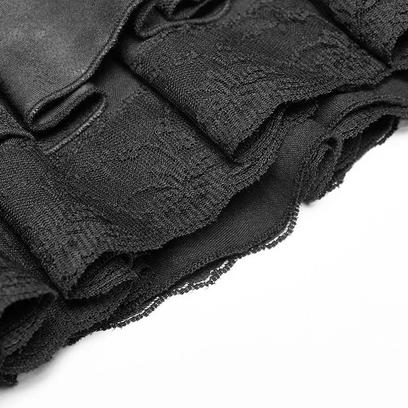 Damen Punk Multilayer Side Zipper Fishtail Minirock