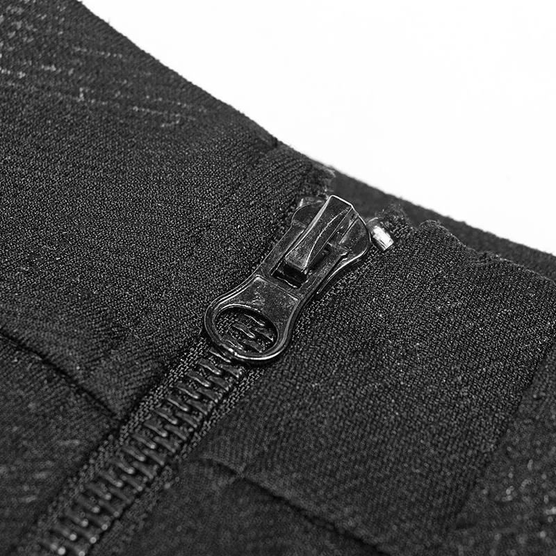 Damen Punk Multilayer Side Zipper Fishtail Minirock