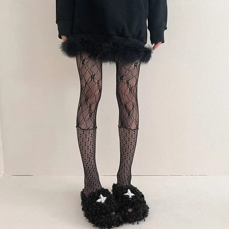 Damen Punk Splice Netzstrumpfhose