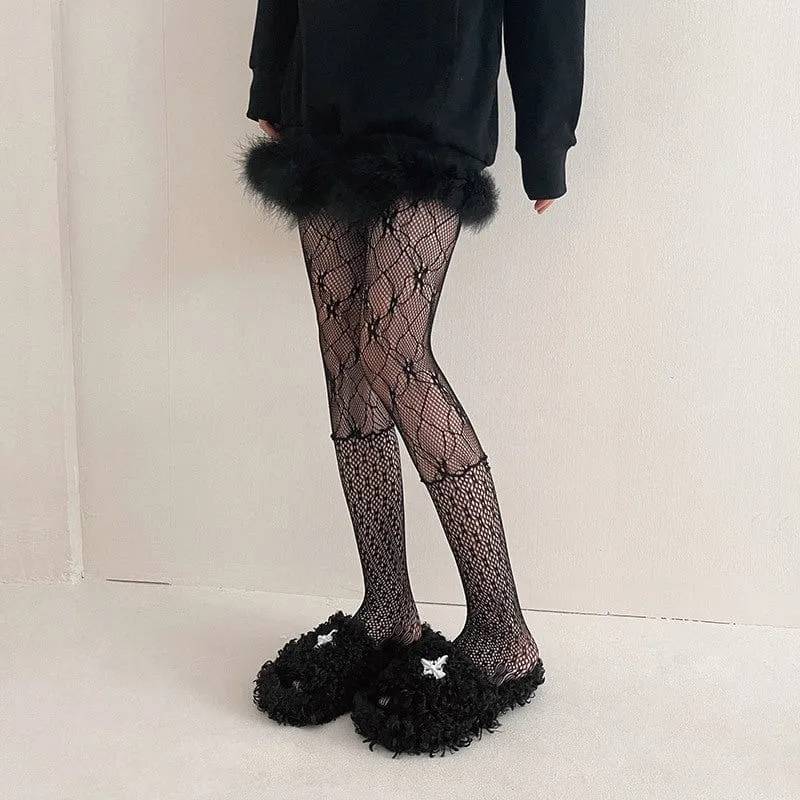 Damen Punk Splice Netzstrumpfhose