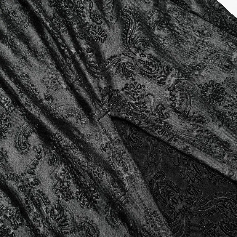 Damen-Hochzeitskleid mit Gothic-Spaten-Stickerei und Schlitz