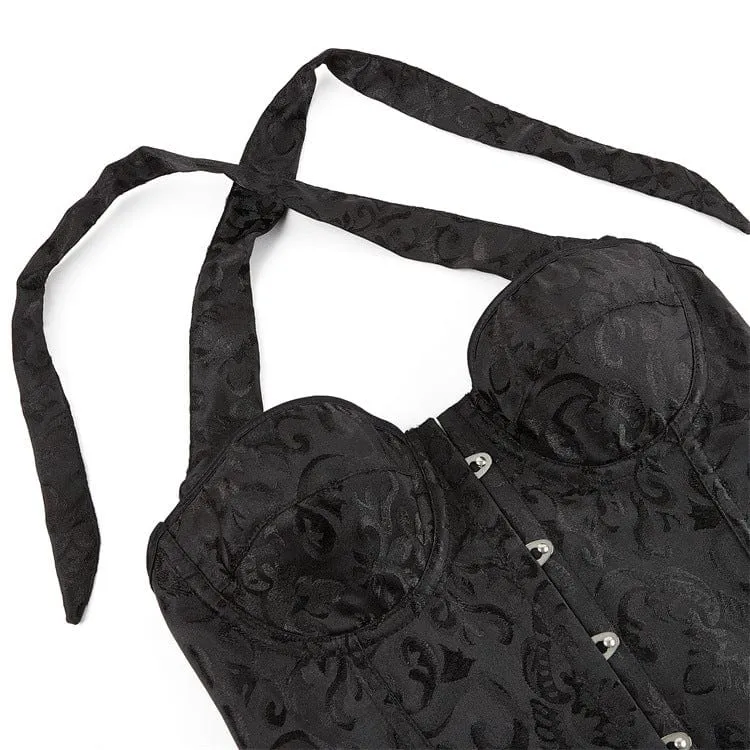 Gothic Court Neckholder Vollbrustkorsett für Damen