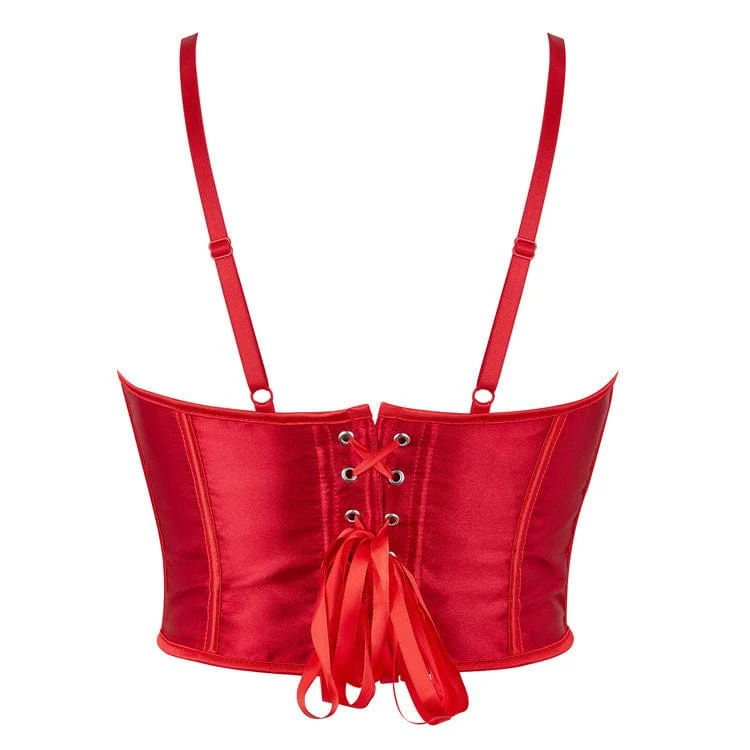 Gothic-Riemchen-Vollbrustkorsett für Damen