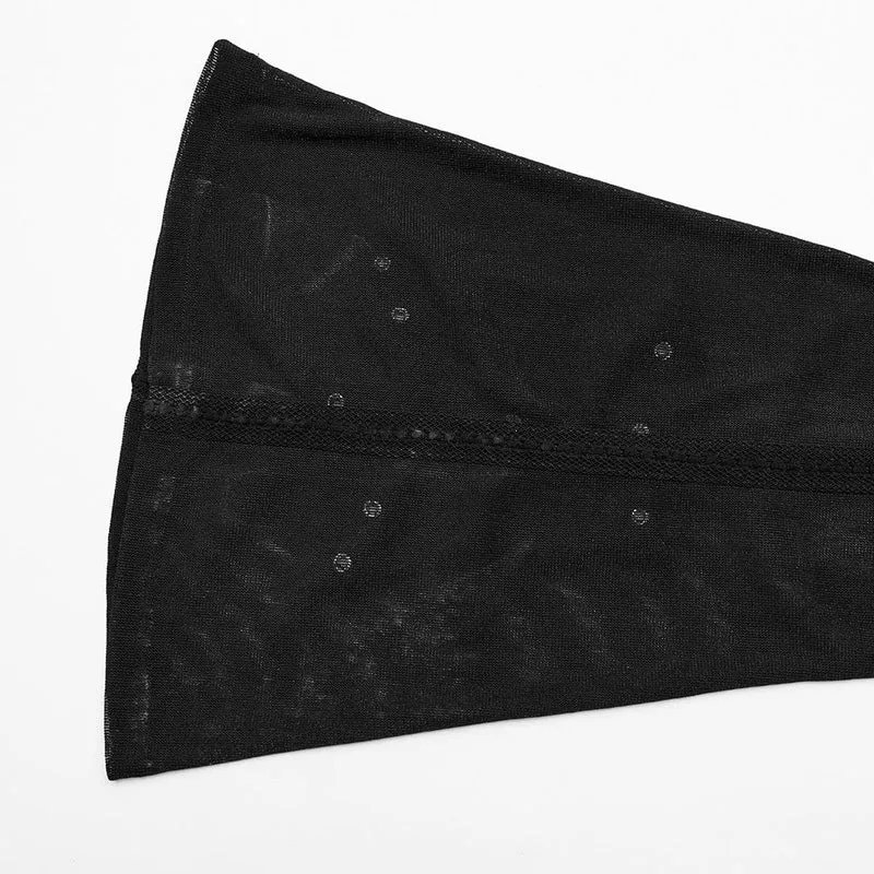 Gothic-Ösen-Splice-Mesh-Flared-Hose für Damen