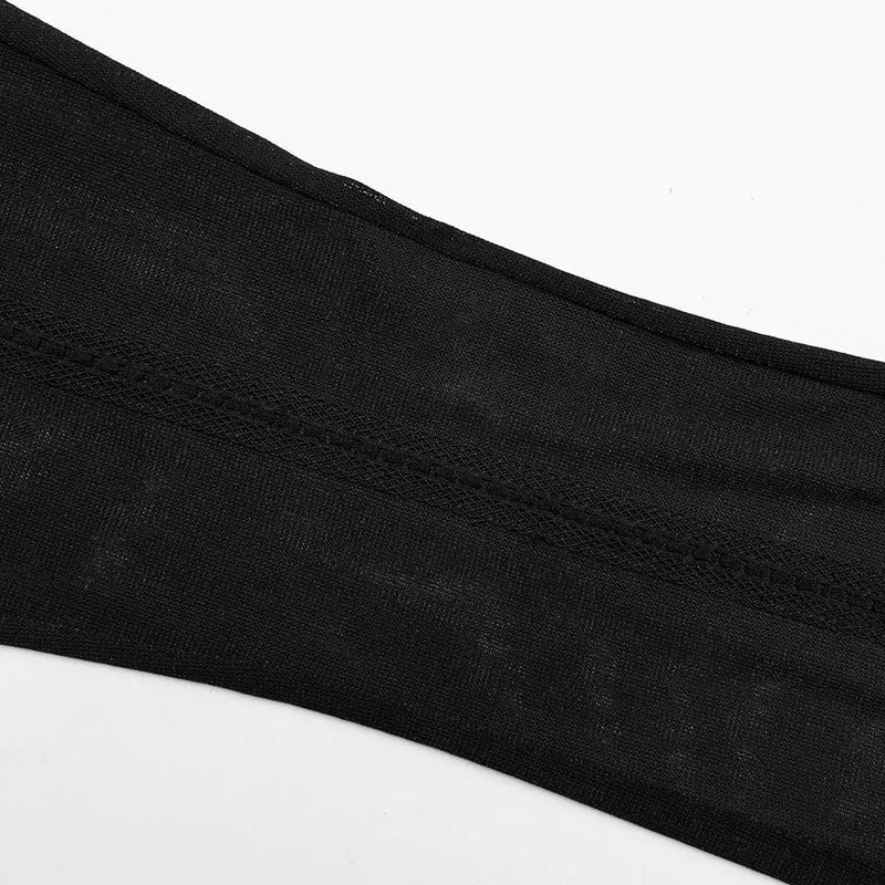 Gothic-Ösen-Splice-Mesh-Flared-Hose für Damen