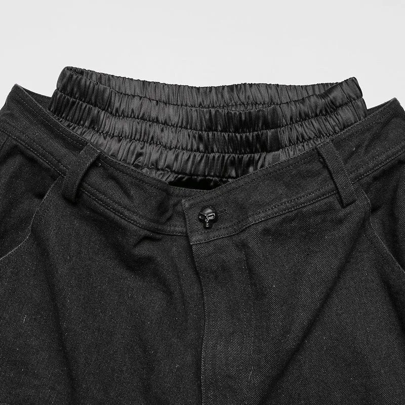 Zerrissene Damen-Punkhose mit doppelter Taille