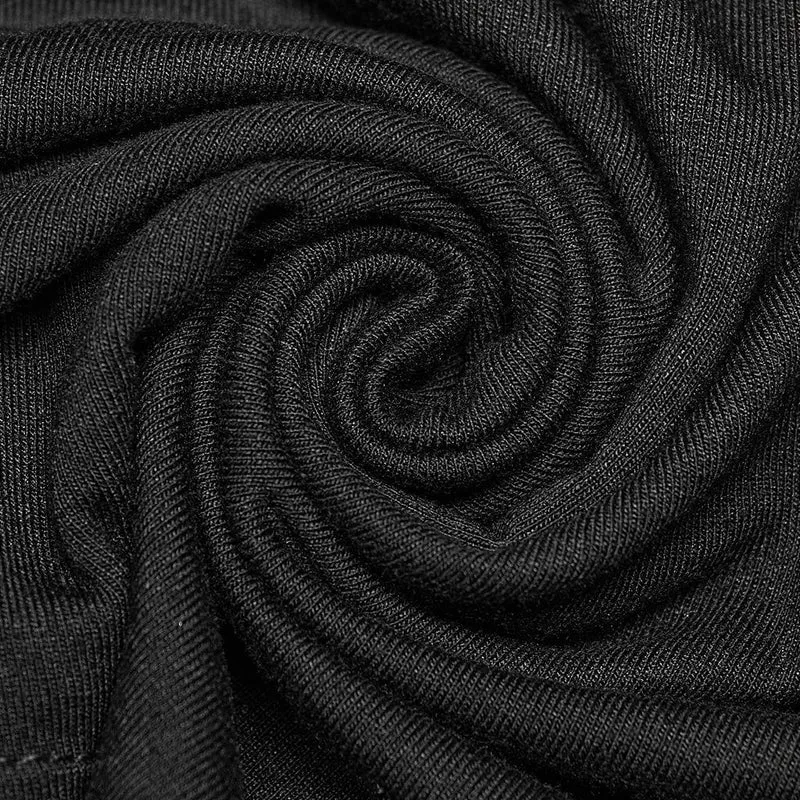 Gothic Cutout Mesh-Shirt mit Kordelzug für Damen