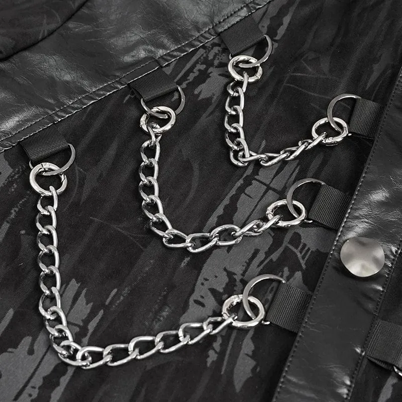Herrenhemd aus gotischem Kunstleder mit gespleißter Kette