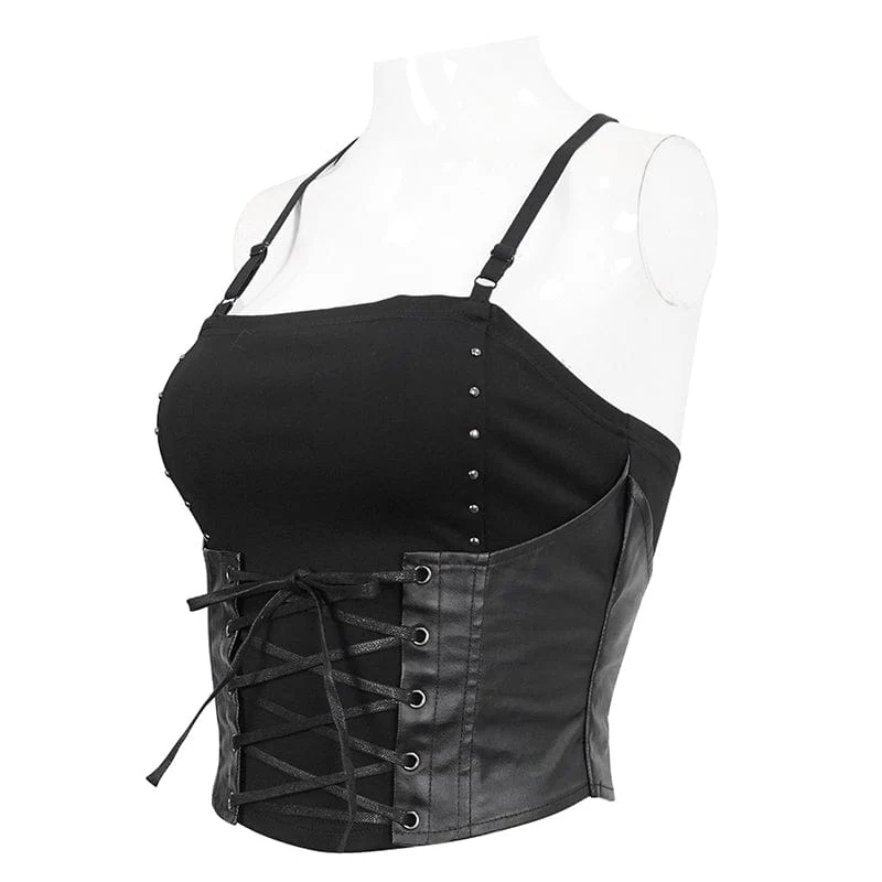 Damen Punk Riemchen Splice Tanktop