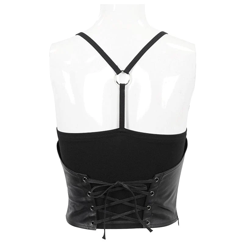 Damen Punk Riemchen Splice Tanktop