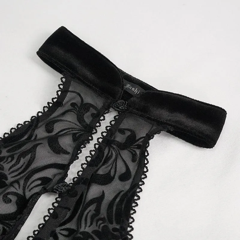 Gothic Off-Shoulder-Hemd mit ausgestellten Ärmeln für Damen