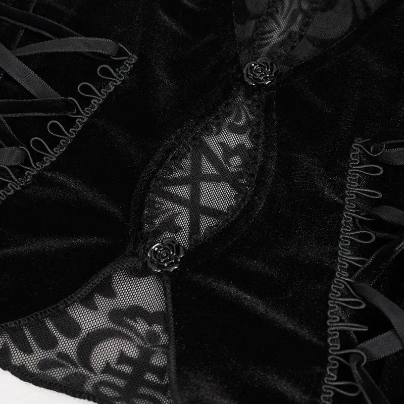 Gothic Off-Shoulder-Hemd mit ausgestellten Ärmeln für Damen
