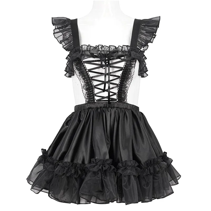 Gothic-Spitzenkleid mit Rüschen und Spitze für Damen