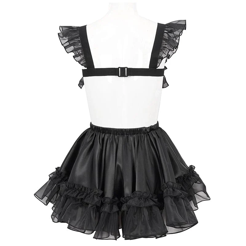 Gothic-Spitzenkleid mit Rüschen und Spitze für Damen
