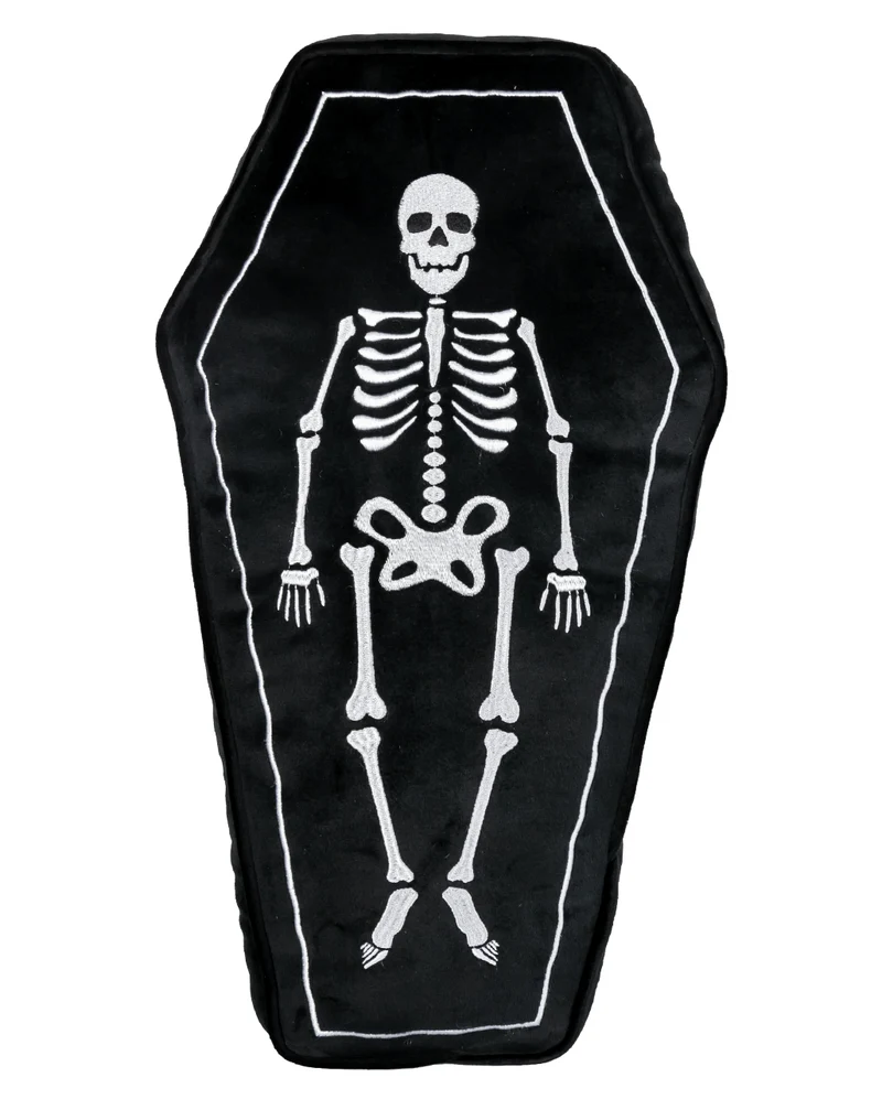 Skelett im Sarg Zierkissen 51cm