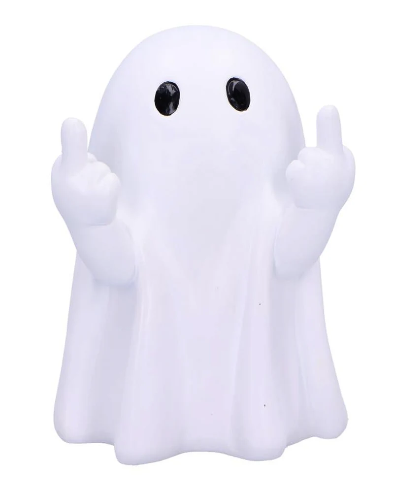 Freches Weißes Gespenst mit Mittelfinger Pose 12,5cm