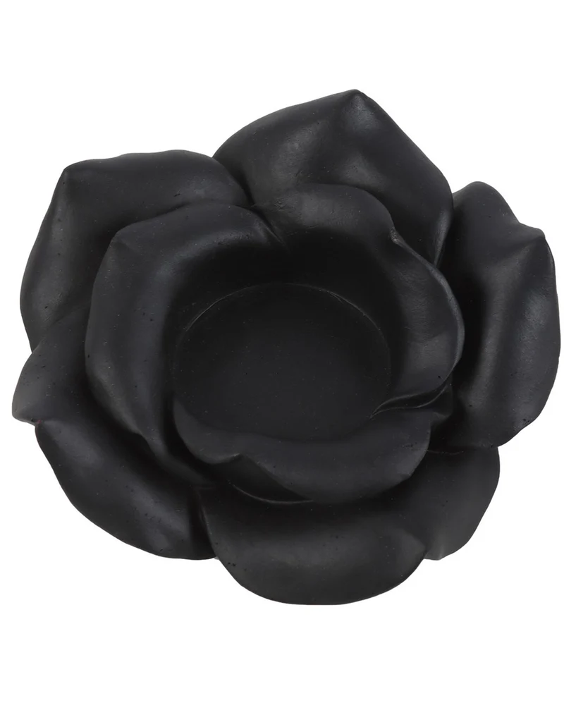 Schwarze Rose Teelichthalter 11cm