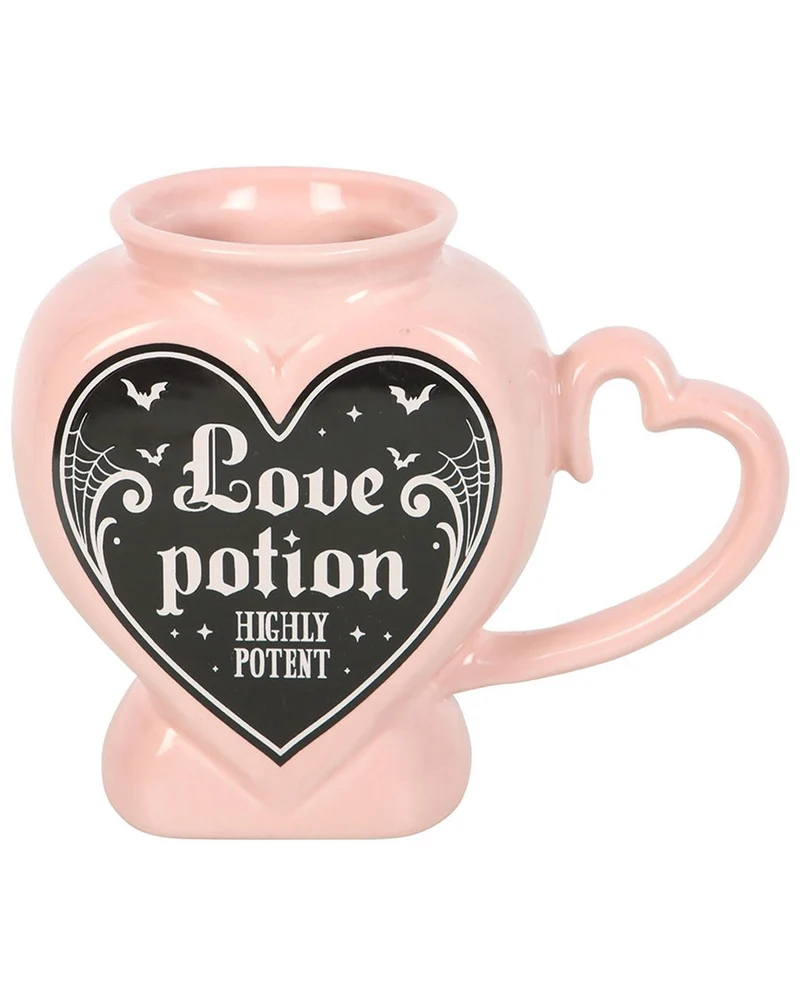 Pinker "Love Potion" Kaffeebecher in Herzform
