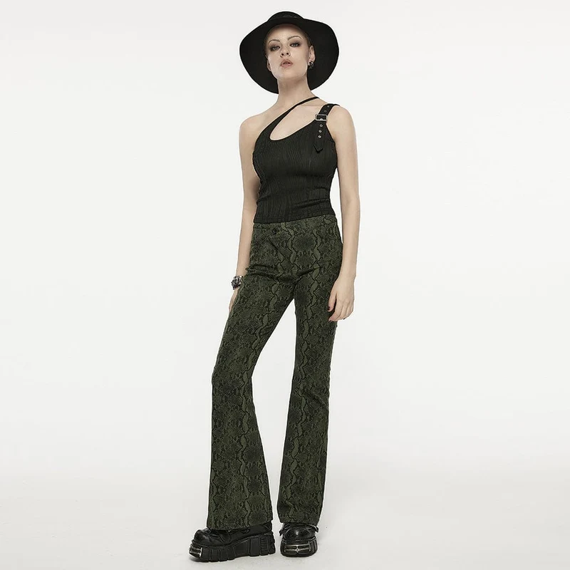 Damen-Punk-Slash-Schulter-Schnallen-Tanktop