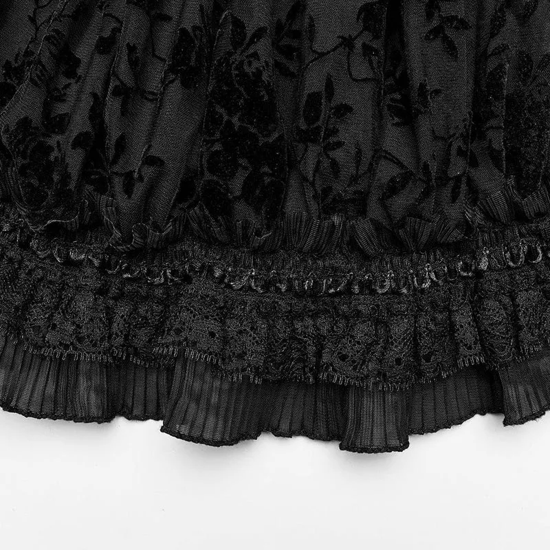 Gothic Off-Shoulder-Rüschen-Hemd für Damen