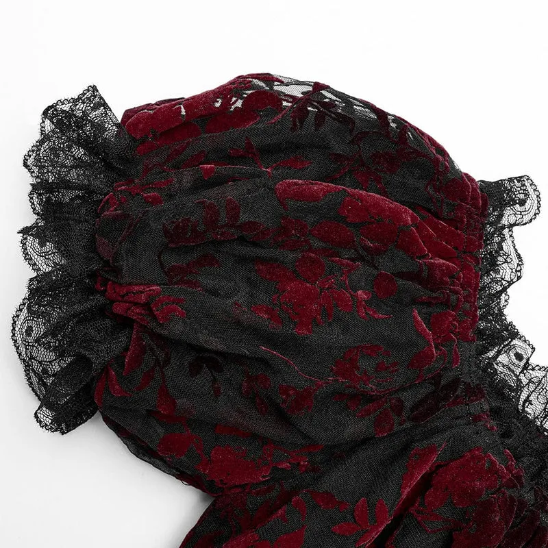 Gothic Off-Shoulder-Rüschen-Hemd für Damen