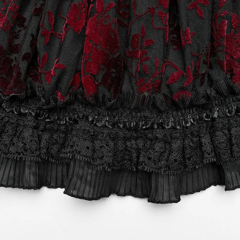 Gothic Off-Shoulder-Rüschen-Hemd für Damen