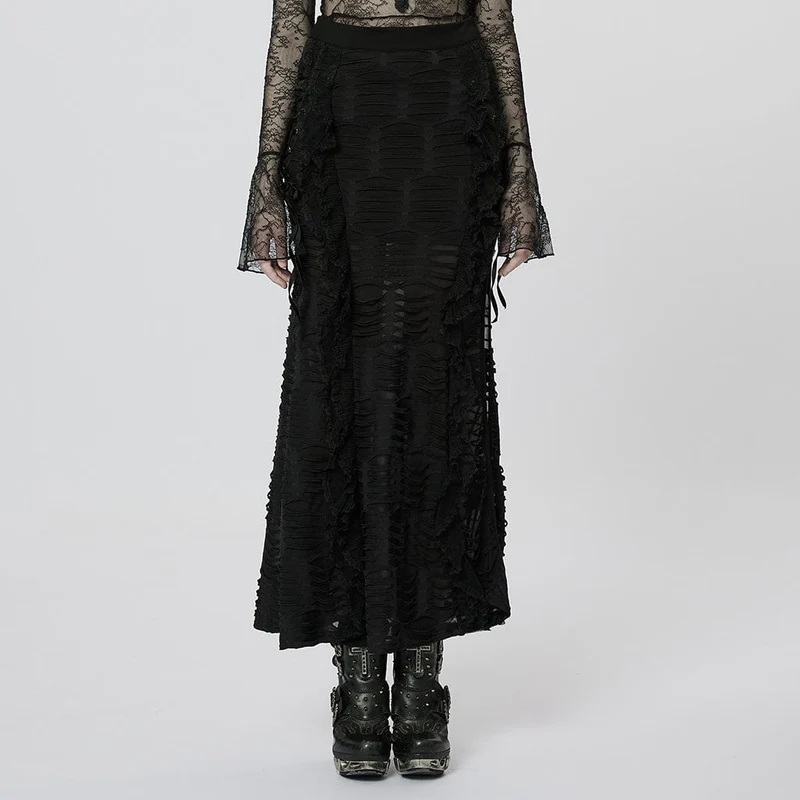 Gothic Ripped Wickelrock für Damen
