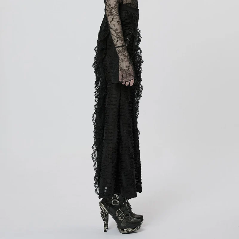 Gothic Ripped Wickelrock für Damen