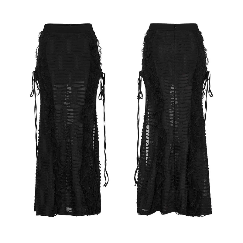 Gothic Ripped Wickelrock für Damen