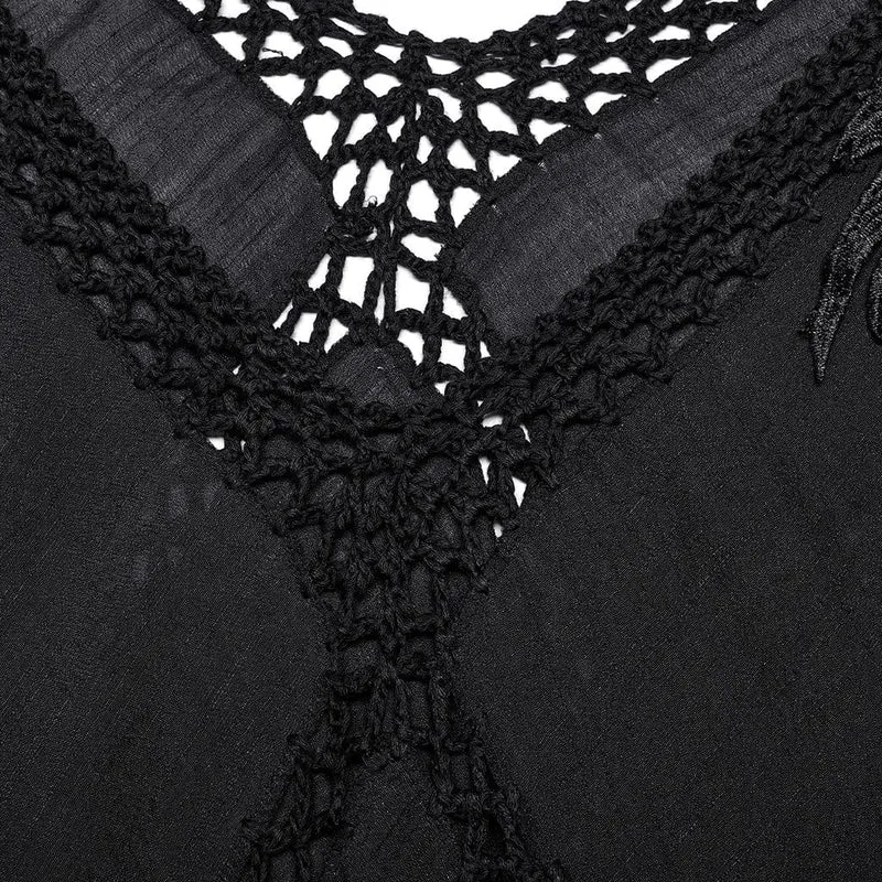 Gothic-Kleid mit Federquasten für Damen