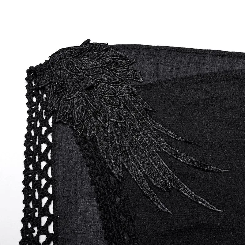 Gothic-Kleid mit Federquasten für Damen