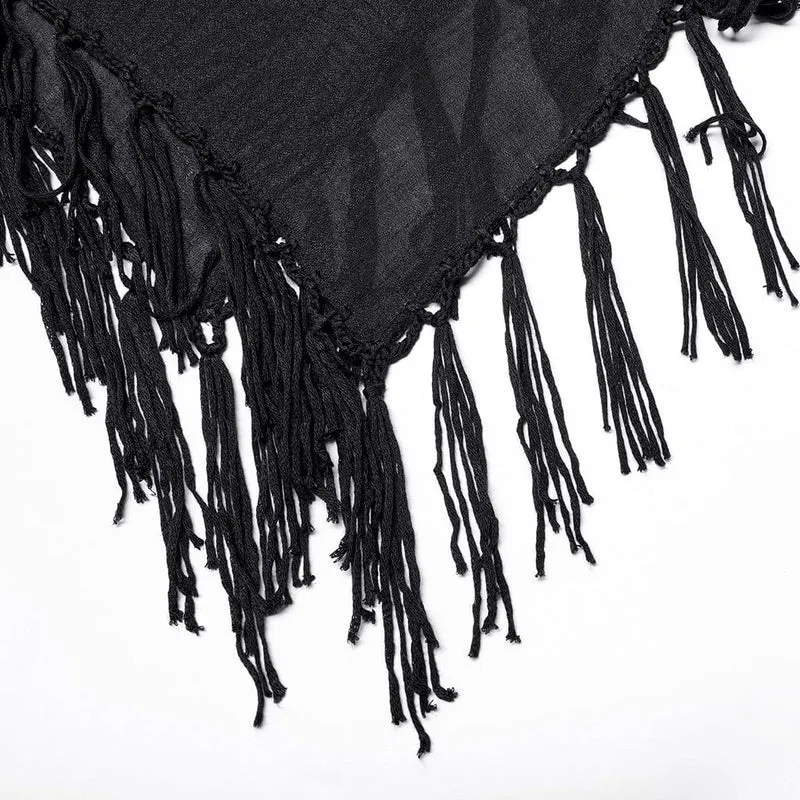 Gothic-Kleid mit Federquasten für Damen